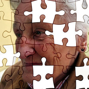Na sliki je simbolično pokazano, kako pri starejšem izgleda demenca. Kot da manjkajo delčki sestavljanke.